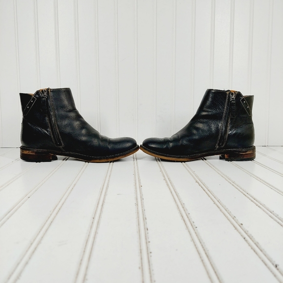 Franco Sarto Mobi Black Leather Zip Up Ankle Booties K180 - Picture 7 of 13
